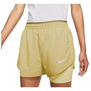 Nike Women`s Tempo Luxe 2-in-1 Running Shorts in Yellow